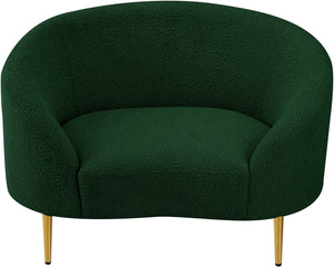 Ritz Green Boucle Fabric Chair 477Green-C Meridian Furniture