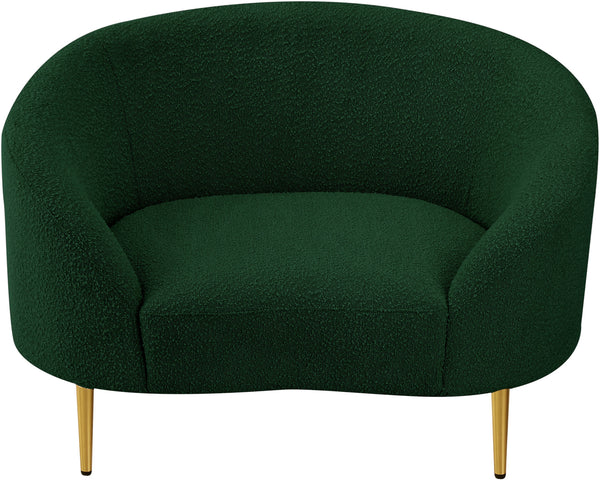 Ritz Green Boucle Fabric Chair 477Green-C Meridian Furniture
