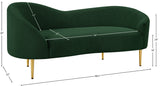 Ritz Green Boucle Fabric Loveseat 477Green-L Meridian Furniture