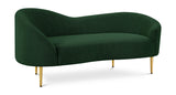 Ritz Green Boucle Fabric Loveseat 477Green-L Meridian Furniture