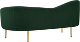 Ritz Green Boucle Fabric Loveseat 477Green-L Meridian Furniture