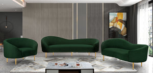 Ritz Green Boucle Fabric Sofa 477Green-S Meridian Furniture