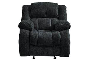 English Elm STONIC Ebony Glider Recliner - Black Fabric, Smooth Gliding Recline, Modern Zaftig Comfort Seat B201P216010