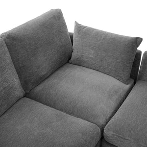 English Elm Modern Modular Sectional Sofa With Usb Ports & Movable Ottoman - L-Shaped, U-Shaped, Sofa Bed Comfort N719S002050E