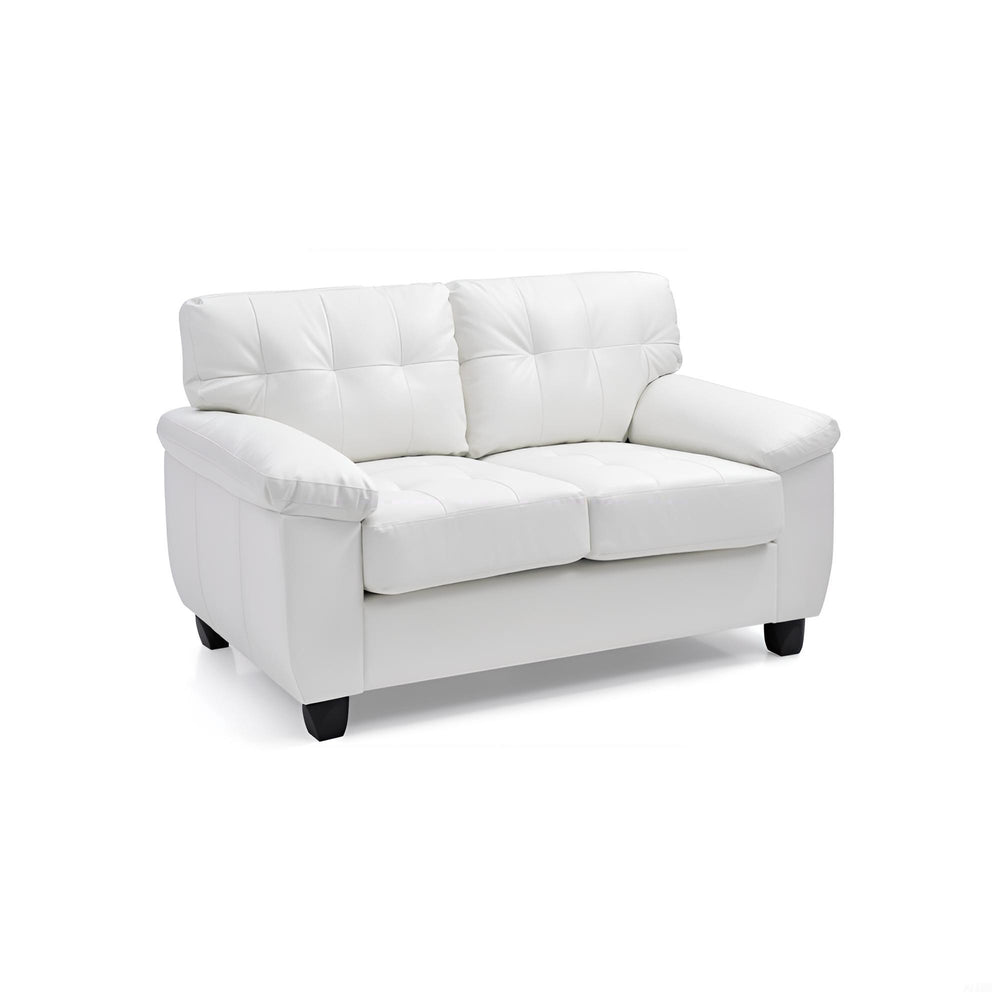 English Elm Contemporary White PU Loveseat 2-Seater 35"H x 57"W x 33"D | Padded Arms, Easy Assembly, Modern Elegance B078S00121