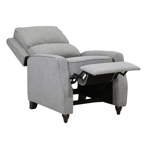 English Elm Gray Push-Back Reclining Chair with Textured Fabric, Transitional Comfort, Turned Wood Legs, 29.5x37x42" B011P395862