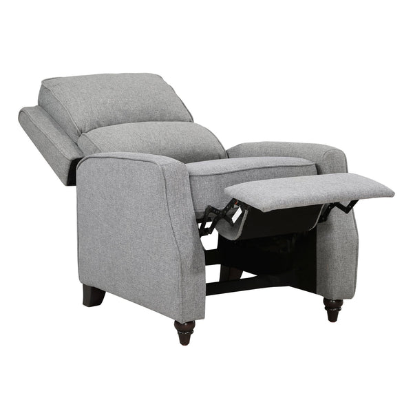 English Elm Gray Push-Back Reclining Chair with Textured Fabric, Transitional Comfort, Turned Wood Legs, 29.5x37x42" B011P395862