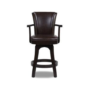 English Elm Jennifer Taylor Home - Williams 27In Swivel Counter Height Bar Stool - Vintage Brown Faux Leather, Comfort & Style Combined B2719P238370