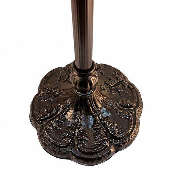 HomeRoots 70" Elegant Tiffany-Style Green Floor Lamp with Handcrafted Glass Shade for Cozy Ambiance & Decor 478069