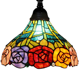 HomeRoots 62" Elegant Torchiere Floor Lamp with Stained Glass Floral Shade for Warm, Inviting Ambiance 478073