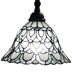HomeRoots 62" Elegant Brown Traditional Floor Lamp with Handcrafted White Stained Glass Shade for Cozy Lighting 478078