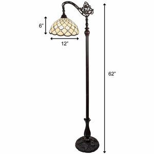 HomeRoots 62" Elegant Brown Metal Floor Lamp with White Glass Bowl Shade for Cozy Ambient Lighting 478081