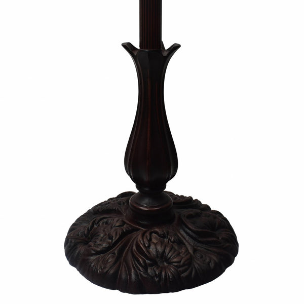 HomeRoots 62" Elegant Brown Metal Floor Lamp with White Glass Bowl Shade for Cozy Ambient Lighting 478081