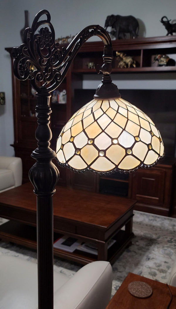 HomeRoots 62" Elegant Brown Metal Floor Lamp with White Glass Bowl Shade for Cozy Ambient Lighting 478081
