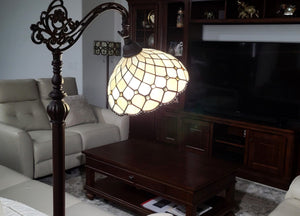 HomeRoots 62" Elegant Brown Metal Floor Lamp with White Glass Bowl Shade for Cozy Ambient Lighting 478081