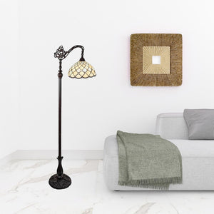 HomeRoots 62" Elegant Brown Metal Floor Lamp with White Glass Bowl Shade for Cozy Ambient Lighting 478081