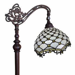 HomeRoots 62" Elegant Brown and White Floor Lamp with White Glass Shade for Timeless Home Illumination 478082