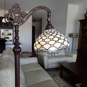 HomeRoots 62" Elegant Brown and White Floor Lamp with White Glass Shade for Timeless Home Illumination 478082