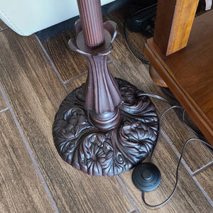 HomeRoots 62" Elegant Brown and White Floor Lamp with White Glass Shade for Timeless Home Illumination 478082