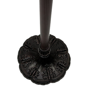 HomeRoots 63" Brown Traditional Floor Lamp with White Stained Glass Shade – Elegant Design for Any Space 478085
