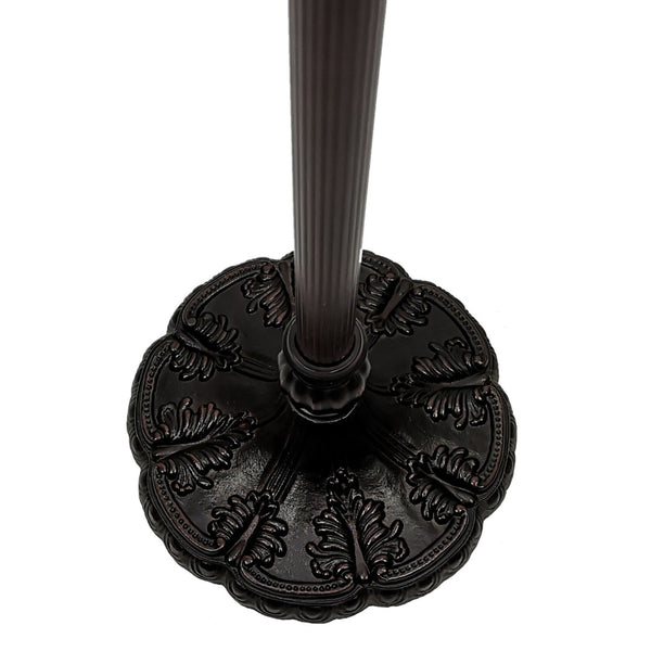 HomeRoots 63" Brown Traditional Floor Lamp with White Stained Glass Shade – Elegant Design for Any Space 478085