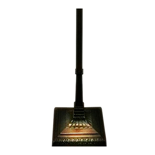 HomeRoots 62" Espresso Torchiere Floor Lamp with Elegant Blue Floral Glass Shade - Perfect for Ambient Lighting 478086