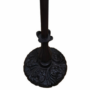 Homeroots 62" Brown Traditional Shaped Floor Lamp With White Stained Glass Bowl Shade  Metal 478087