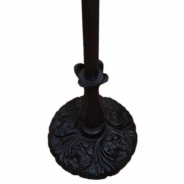 Homeroots 62" Brown Traditional Shaped Floor Lamp With White Stained Glass Bowl Shade  Metal 478087