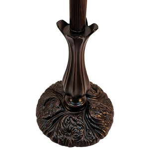 HomeRoots 62" Brown Metal Arched Floor Lamp - Handcrafted Tiffany-Style Stained Glass with Floral Design 478090