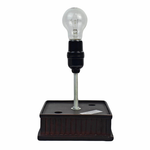 Homeroots 18" Tiffany Style Jeweled Dark Brown Base Table Lamp   478107