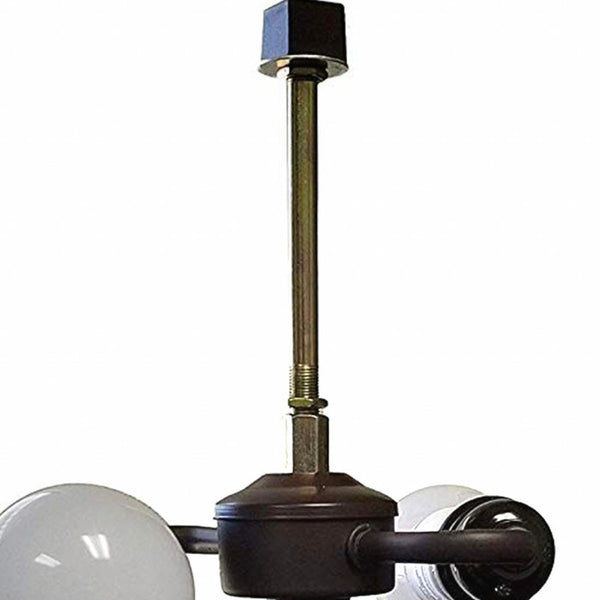 Homeroots 22" Dark Brown Metal Two Light Candlestick Table Lamp With Ivory Shade   478115