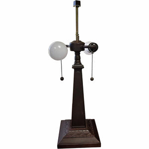Homeroots 22" Dark Brown Metal Two Light Candlestick Table Lamp With Ivory Shade   478115