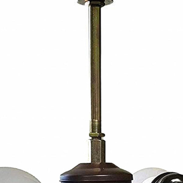 Homeroots 22" Dark Brown Metal Two Light Candlestick Table Lamp With Ivory Shade   478115