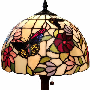 Homeroots 19" Dark Brown Metal Candlestick Table Lamp With Red And Black Dome Shade   478118