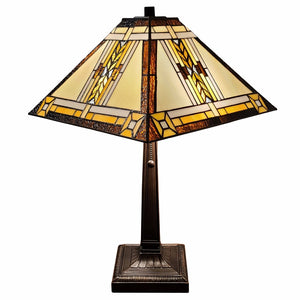 HomeRoots 22" Elegant Dark Brown Metal Two-Light Candlestick Table Lamp with Beige Shade for Modern Decor 478121