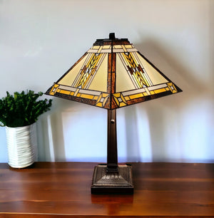 HomeRoots 22" Elegant Dark Brown Metal Two-Light Candlestick Table Lamp with Beige Shade for Modern Decor 478121