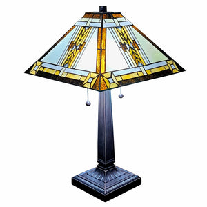 HomeRoots 22" Elegant Dark Brown Metal Two-Light Candlestick Table Lamp with Beige Shade for Modern Decor 478121