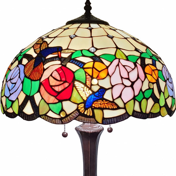 Homeroots 23" Dark Brown Metal Two Light Candlestick Table Lamp With Brown And Ivory Shade   478123