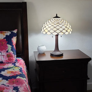 Homeroots 23" Dark Brown Metal Two Light Candlestick Table Lamp With White Shade   478125