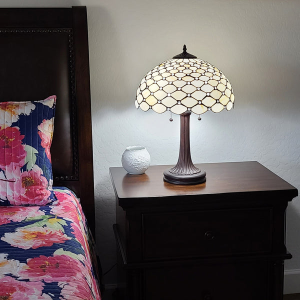 Homeroots 23" Dark Brown Metal Two Light Candlestick Table Lamp With White Shade   478125