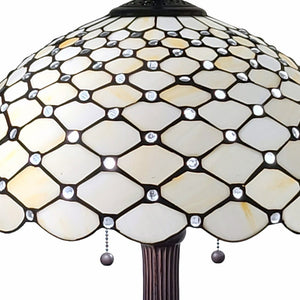 Homeroots 23" Dark Brown Metal Two Light Candlestick Table Lamp With White Shade   478125