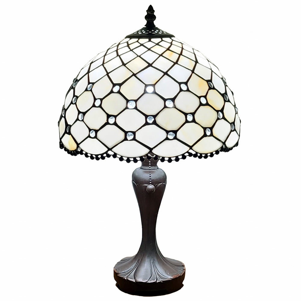 Homeroots 19" Dark Brown Metal Candlestick Table Lamp With White Dome Shade   478130