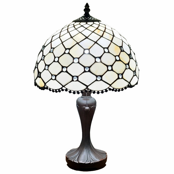 Homeroots 19" Dark Brown Metal Candlestick Table Lamp With White Dome Shade   478130