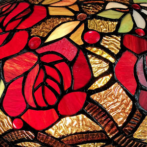 Homeroots 24" Dark Brown Metal Two Light Candlestick Table Lamp With Red Dome Shade   478132