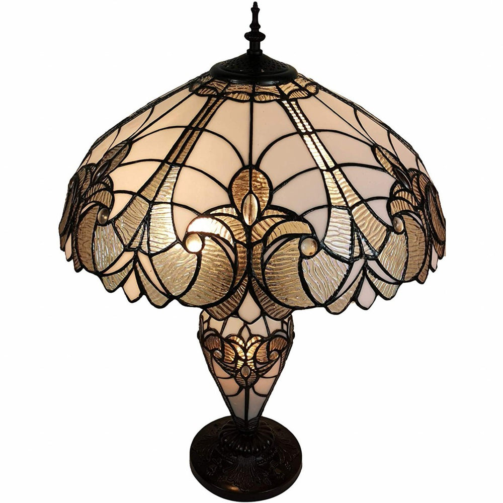 HomeRoots 27" Dark Brown Metal Candlestick Table Lamp with Beige Shade – Vintage Elegance for Any Room 478133