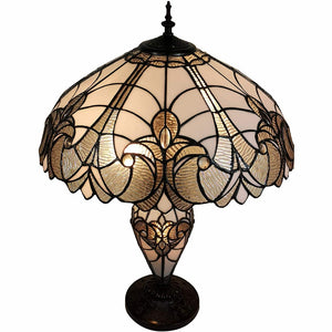 HomeRoots 27" Dark Brown Metal Candlestick Table Lamp with Beige Shade – Vintage Elegance for Any Room 478133