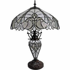 HomeRoots 27" Dark Brown Metal Candlestick Table Lamp with Beige Shade – Vintage Elegance for Any Room 478133