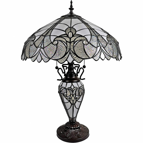 HomeRoots 27" Dark Brown Metal Candlestick Table Lamp with Beige Shade – Vintage Elegance for Any Room 478133