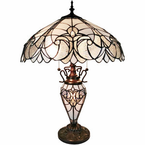 HomeRoots 27" Dark Brown Metal Candlestick Table Lamp with Beige Shade – Vintage Elegance for Any Room 478133