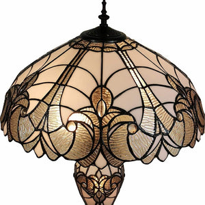 HomeRoots 27" Dark Brown Metal Candlestick Table Lamp with Beige Shade – Vintage Elegance for Any Room 478133